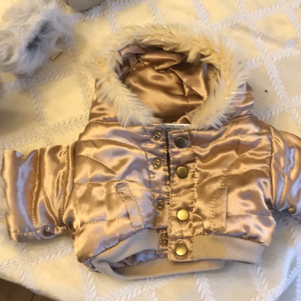 Gold build a bear dog w boots and coat - Picture 5 of 9